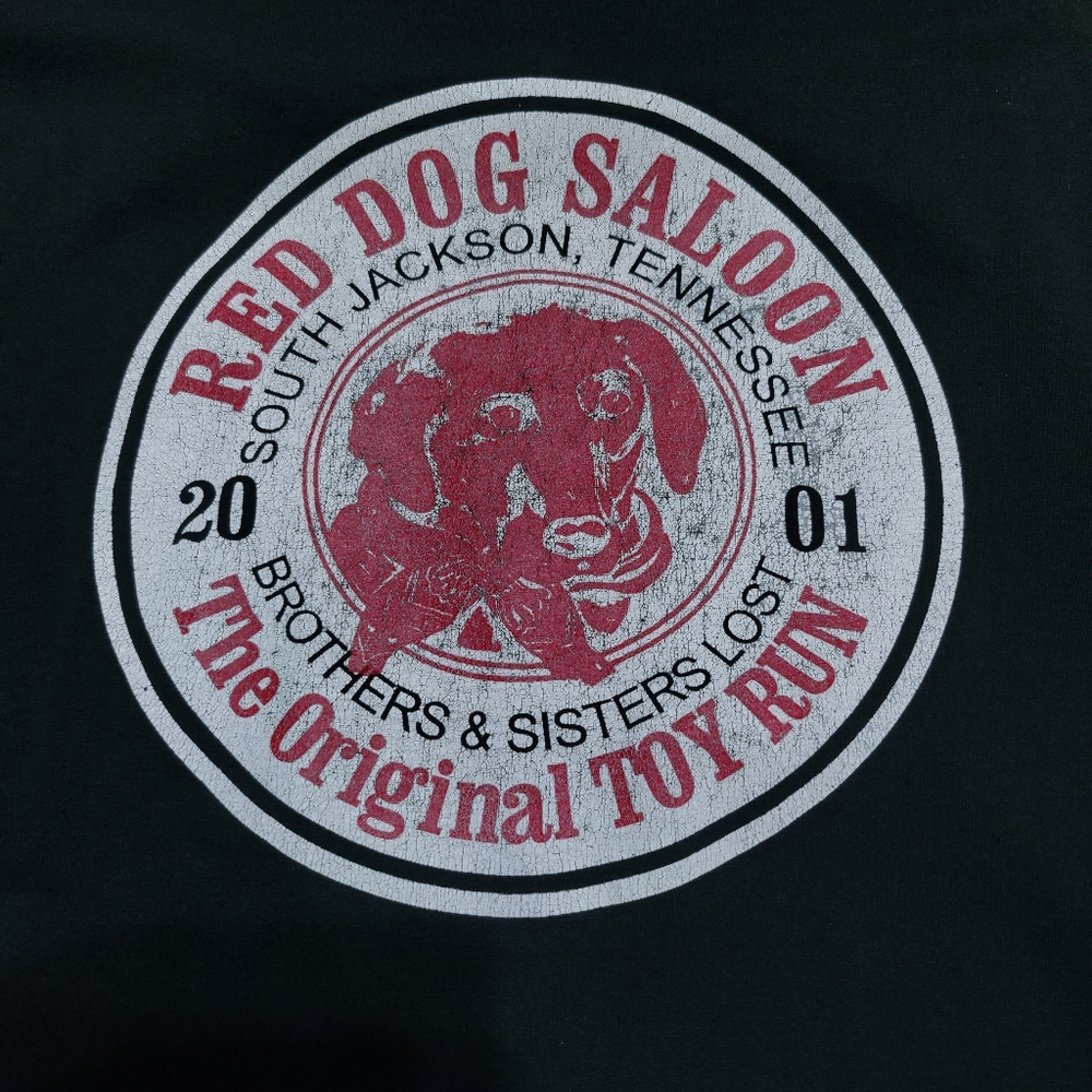 Y2K  Red Dog Saloon Toy Run  Biker Harley Davidson vintage tee shirt  2001   XL